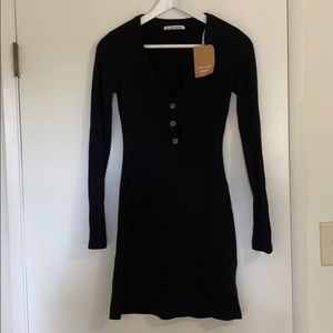 Cute black mini knit dress!